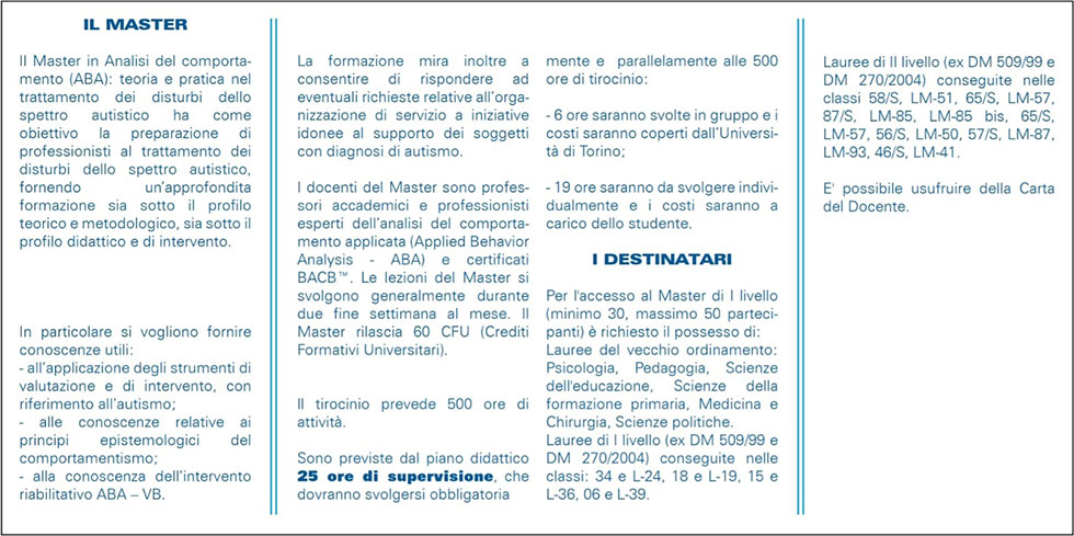 Master Universitario di Primo Livello